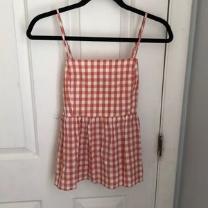 Pink Checkered Tank-top
